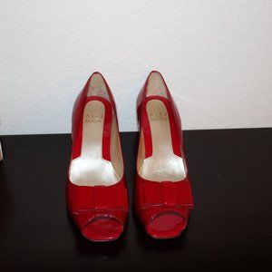 Alex Marie Karma Red Patent Leather Kitten Heels